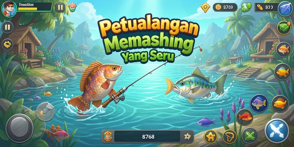 Tampilan layar gameplay 8768 yang penuh warna dan menarik.
