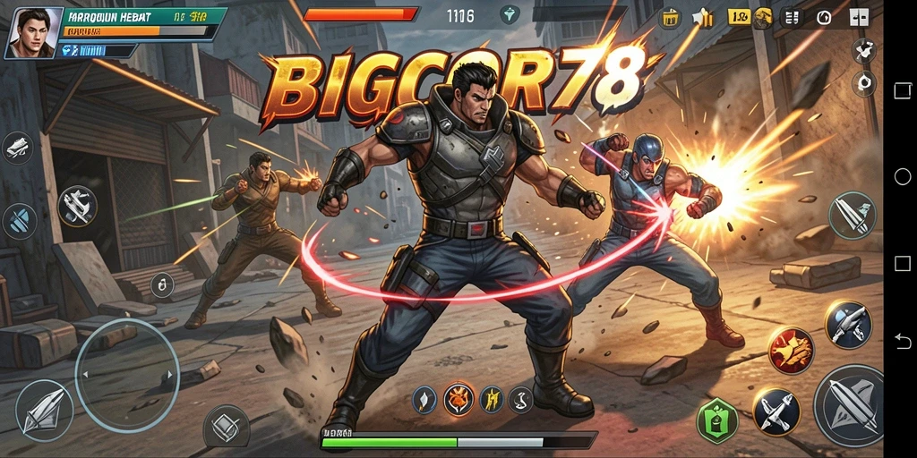 Tangkapan layar menampilkan aksi seru dari BIGCOR78.