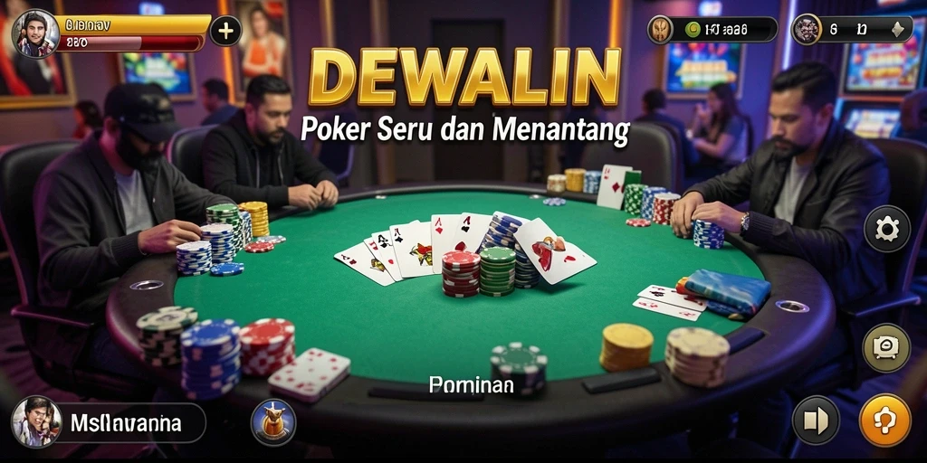 Tampilan gameplay Poker yang menarik dan mendebarkan di DEWALIN.