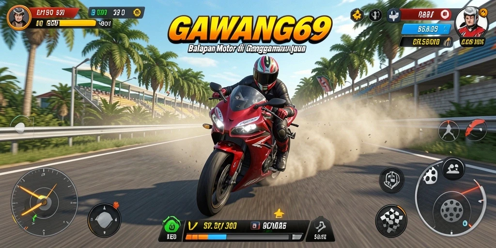 Gameplay seru GAWANG69 dengan balapan motor yang mendebarkan.
