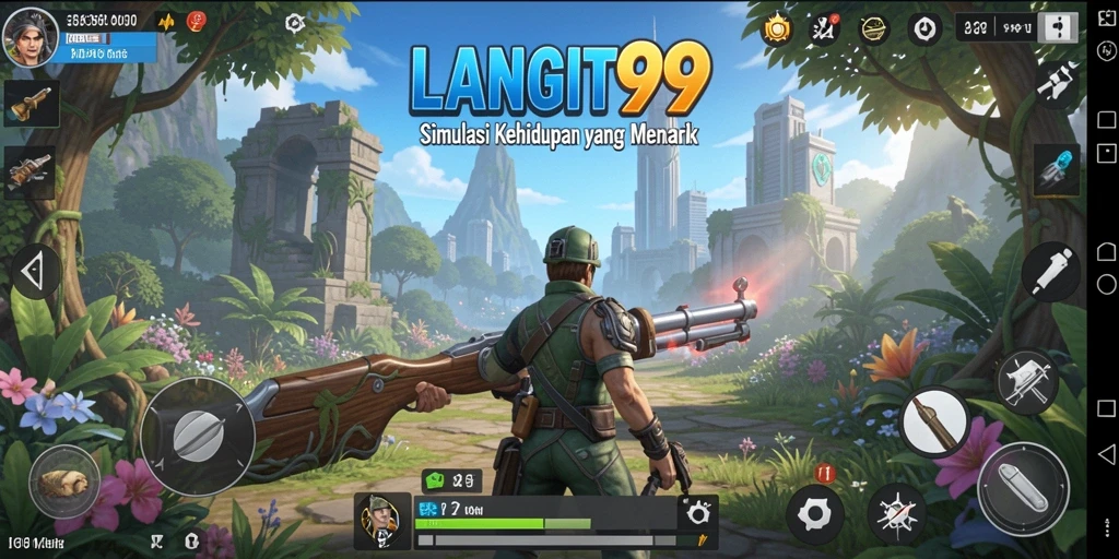 Tampilan gameplay simulation dari LANGIT99 yang memukau.