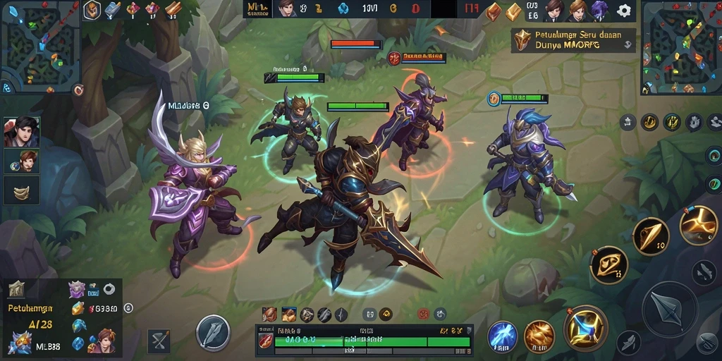 Tampilan dinamis dari gameplay MMORPG MLBB8 menampilkan pertarungan epik.