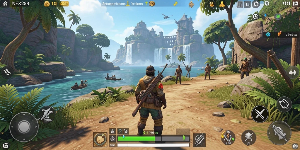 Tampilan luar biasa gameplay NEX288 dalam dunia terbuka.