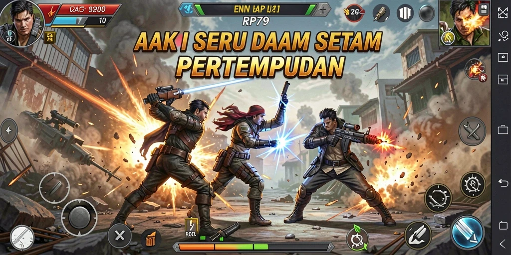 Tampilan gameplay RP79 yang mendebarkan saat pertarungan terjadi.