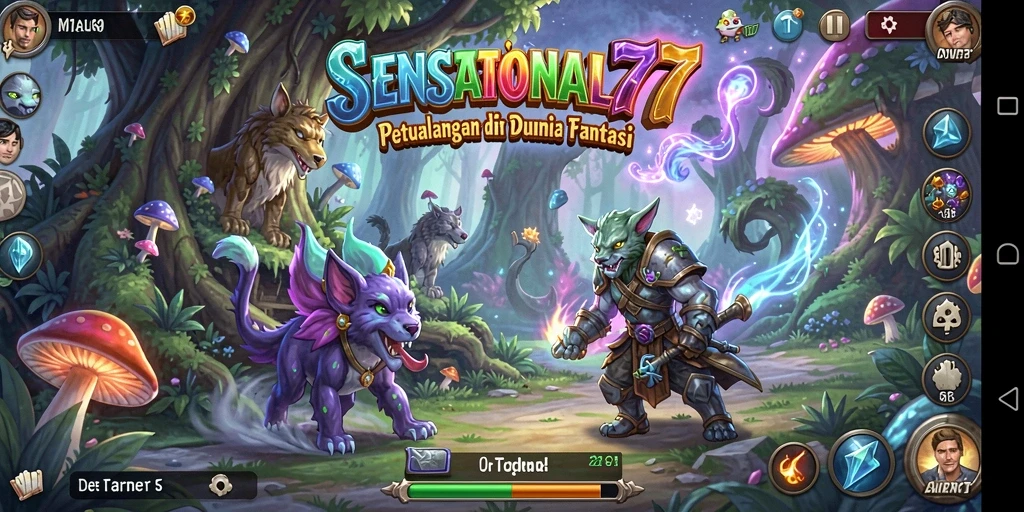 Screenshot gameplay SENSATIONAL77 menunjukkan aksi mendebarkan dalam petualangan.